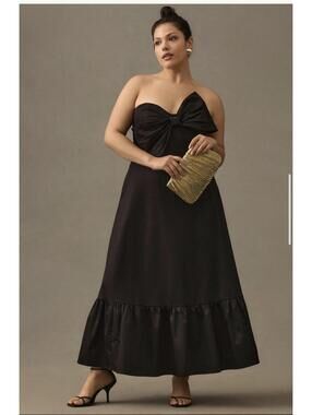 Hutch Bow-Tie Maxi Dress – Black – US 18W – NWT